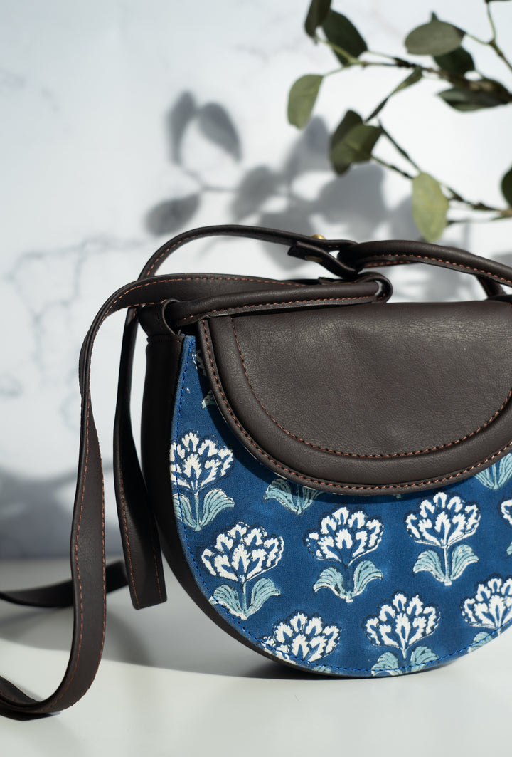Half moon Women's Sling bag - Block print sling bag - Neel