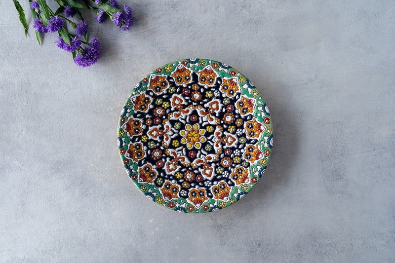 Small Decorative wall plate - Persian Meenakari work wall plate - Navya
