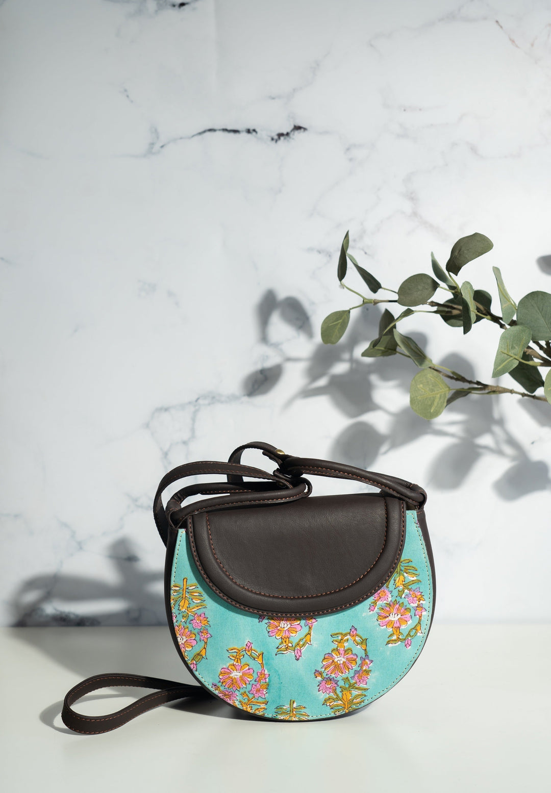 Half moon Women's Sling bag - Block print sling bag - Neel