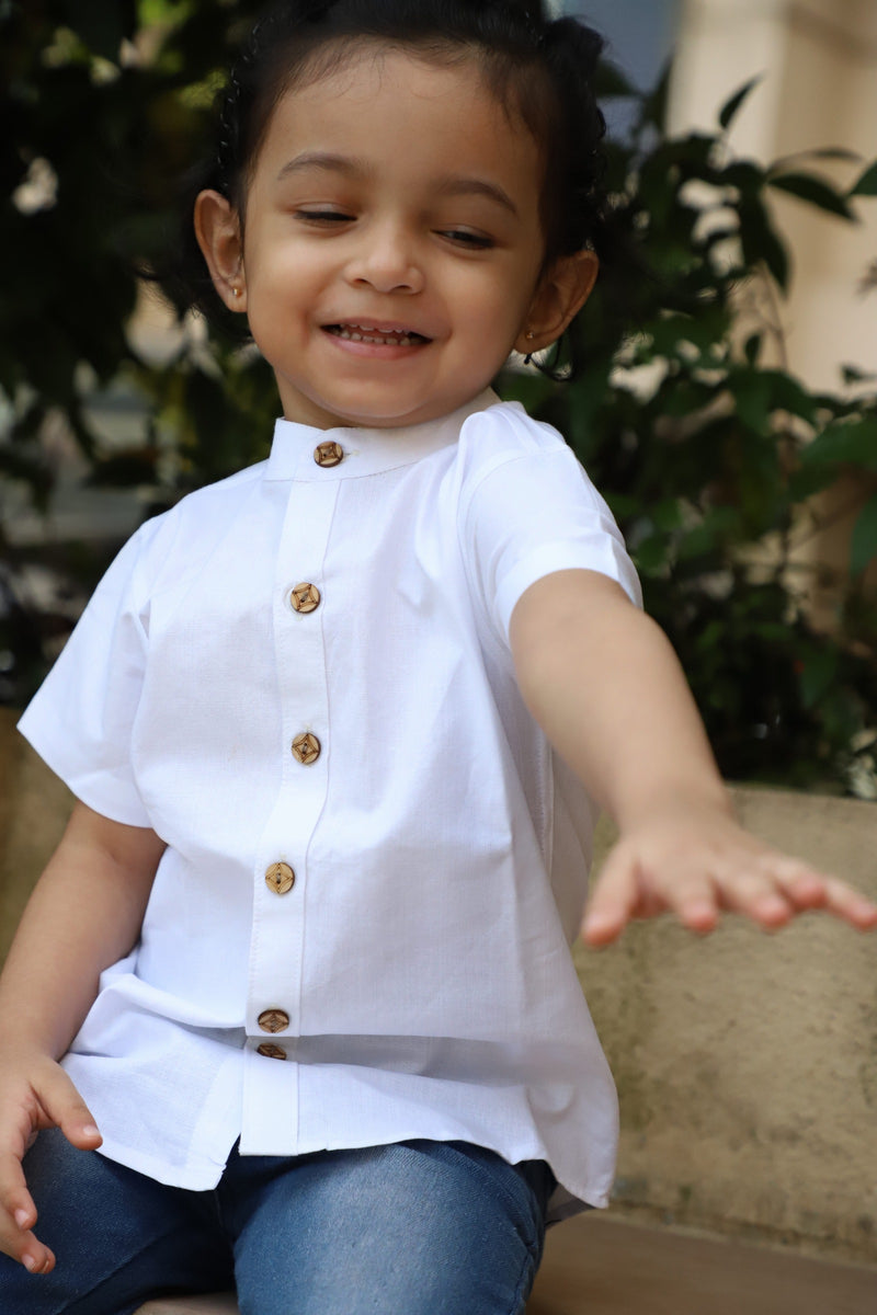 Muslin Shirt - White - Boys shirt