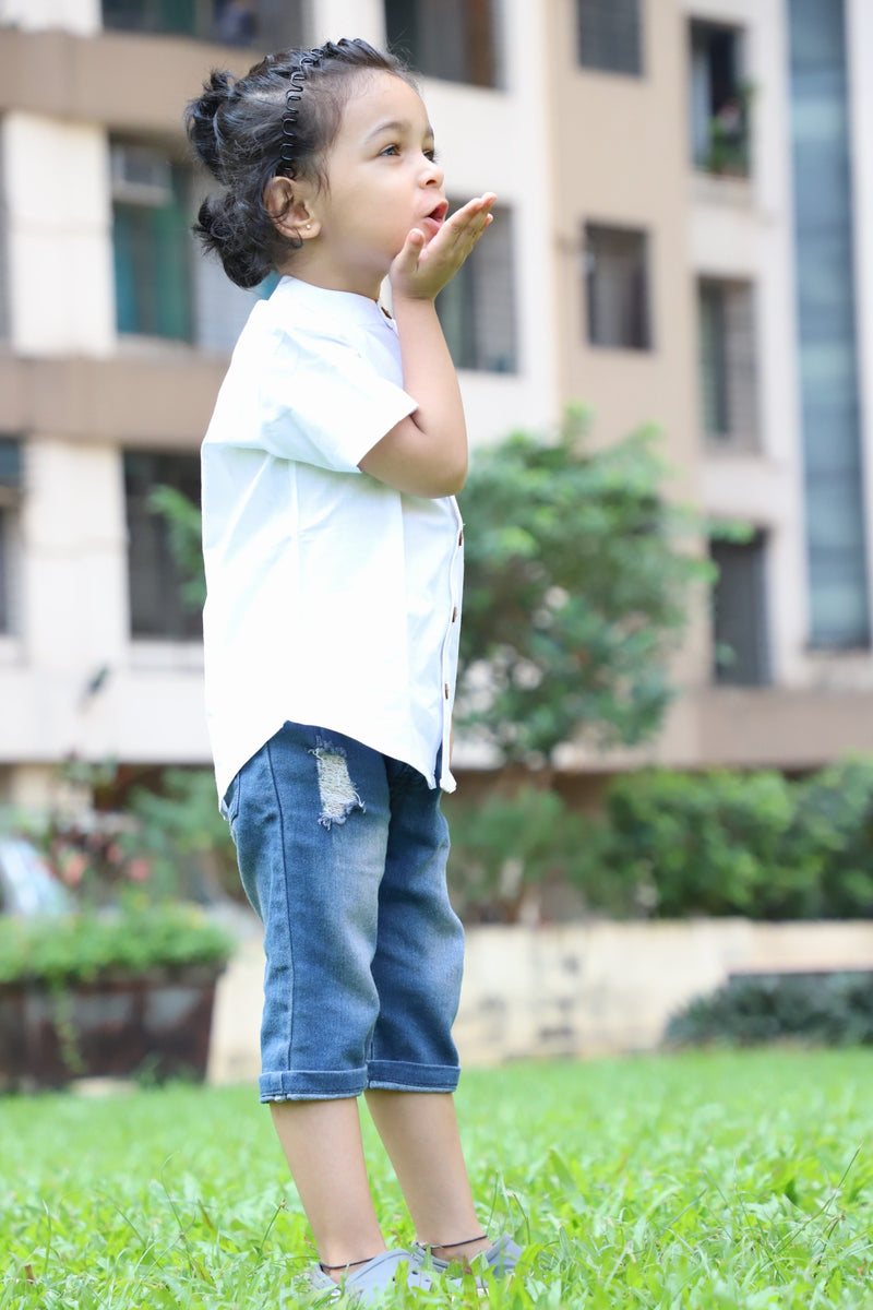 Muslin Shirt - White - Boys shirt