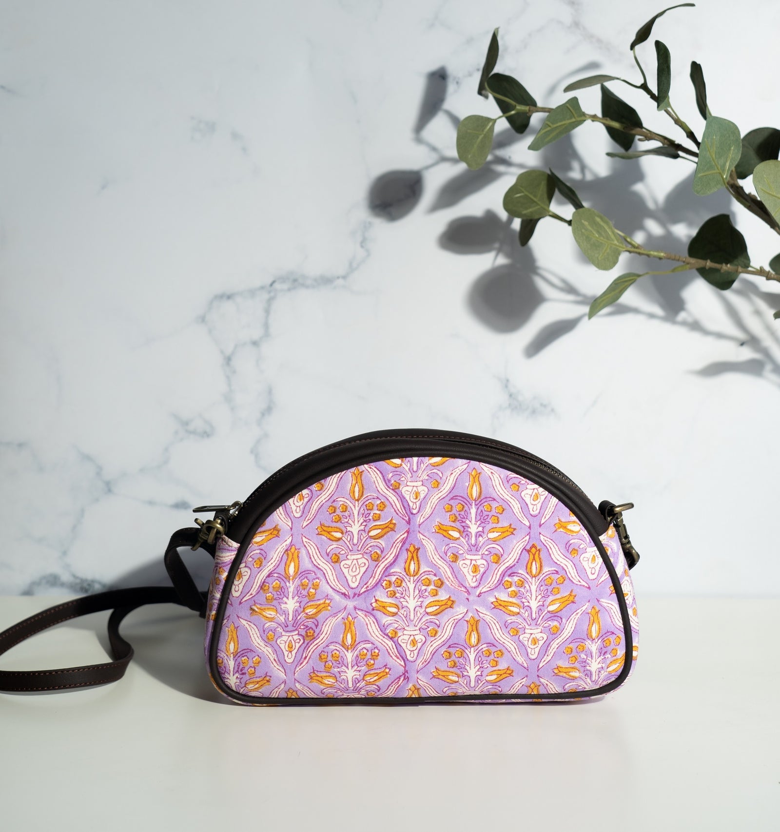 Women's Saddle Sling bag - Block print saddle bag - Sargam - Sling Bag by Kari by Kriti
