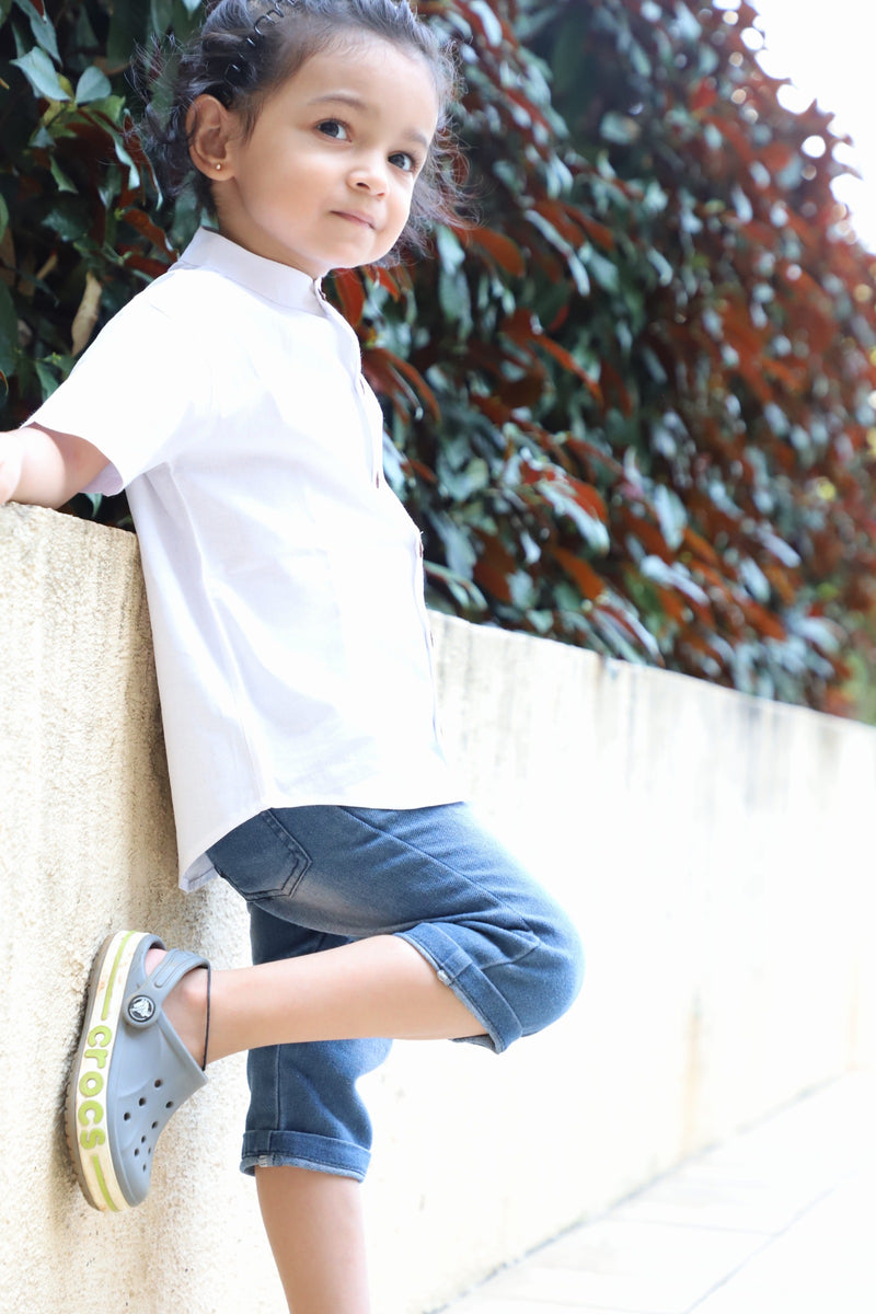 Muslin Shirt - White - Boys shirt