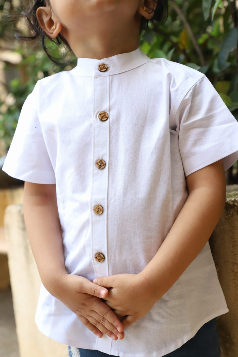 Muslin Shirt - White - Boys shirt