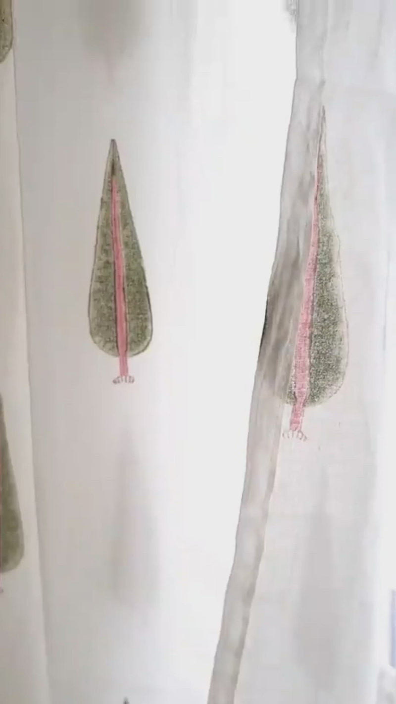 Pink Cypress tree curtains - sheer curtains - Sold individually