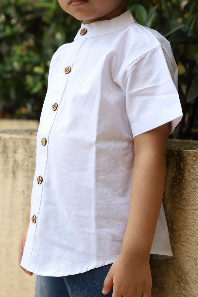 Muslin Shirt - White - Boys shirt