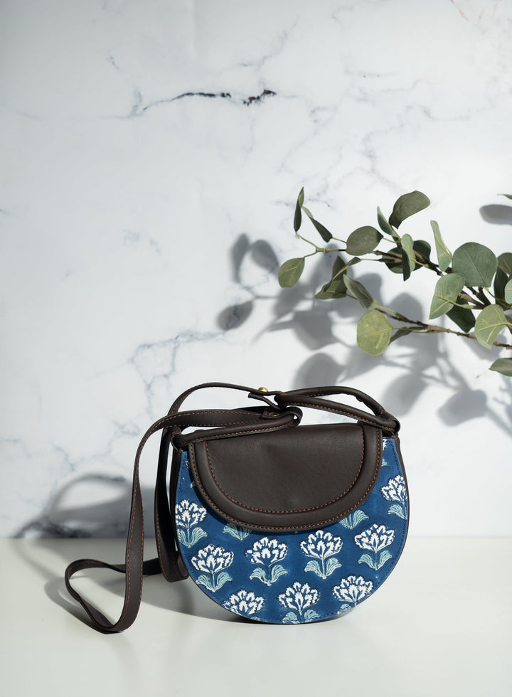 Half moon Women's Sling bag - Block print sling bag - Neel