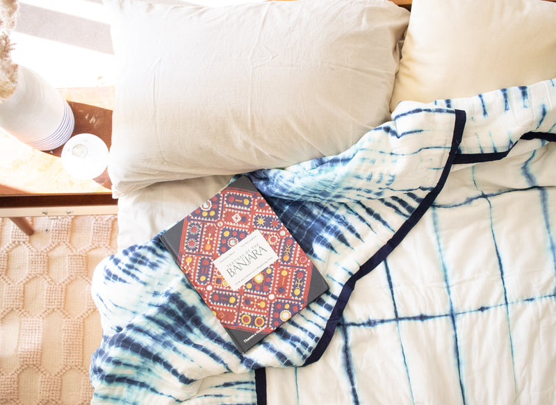 Indigo shibori quilt - Single and Queen size quilt