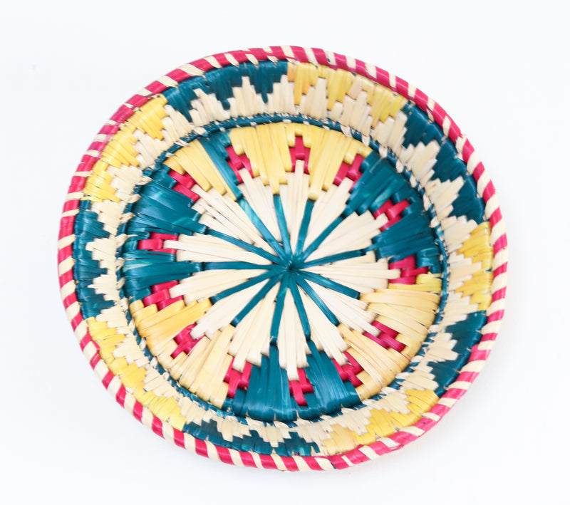 Colourful decorative wall basket - Moonj grass basket - Wall basket for decor - Handwoven grass basket