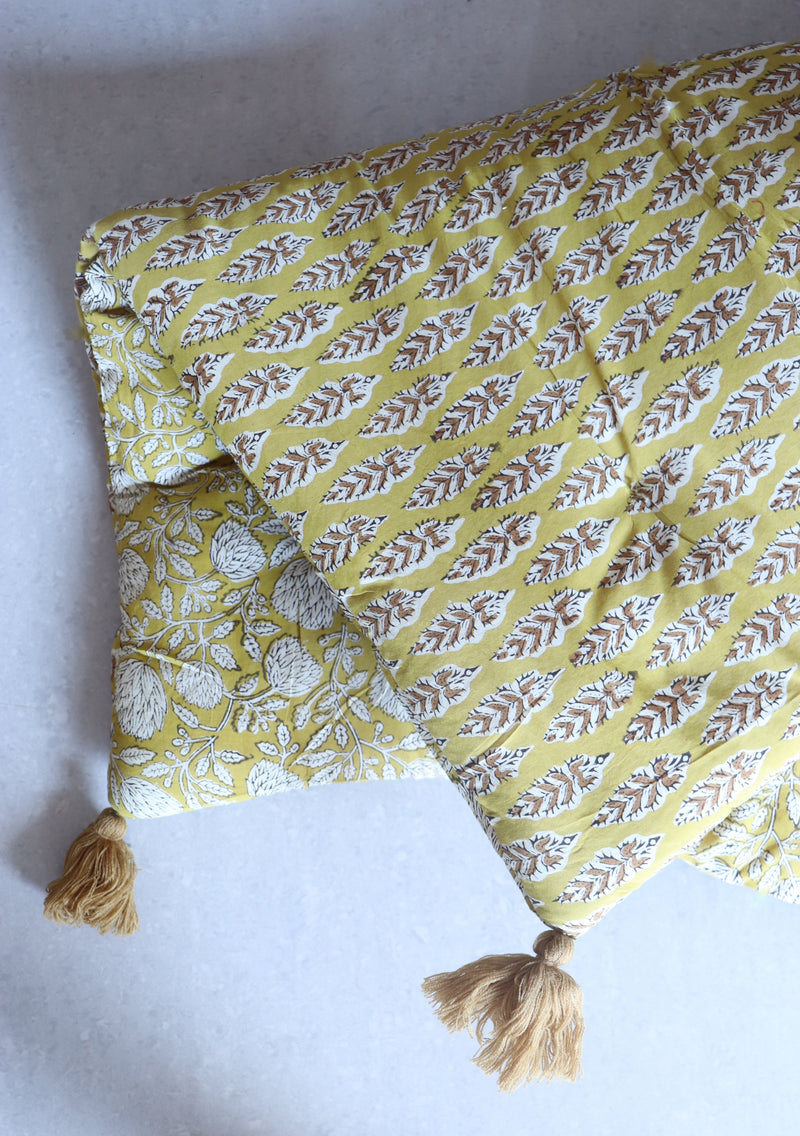 Yellow Reversible Floor mattress - Large floor cushion - 3 x 6 feet - Ready to ship