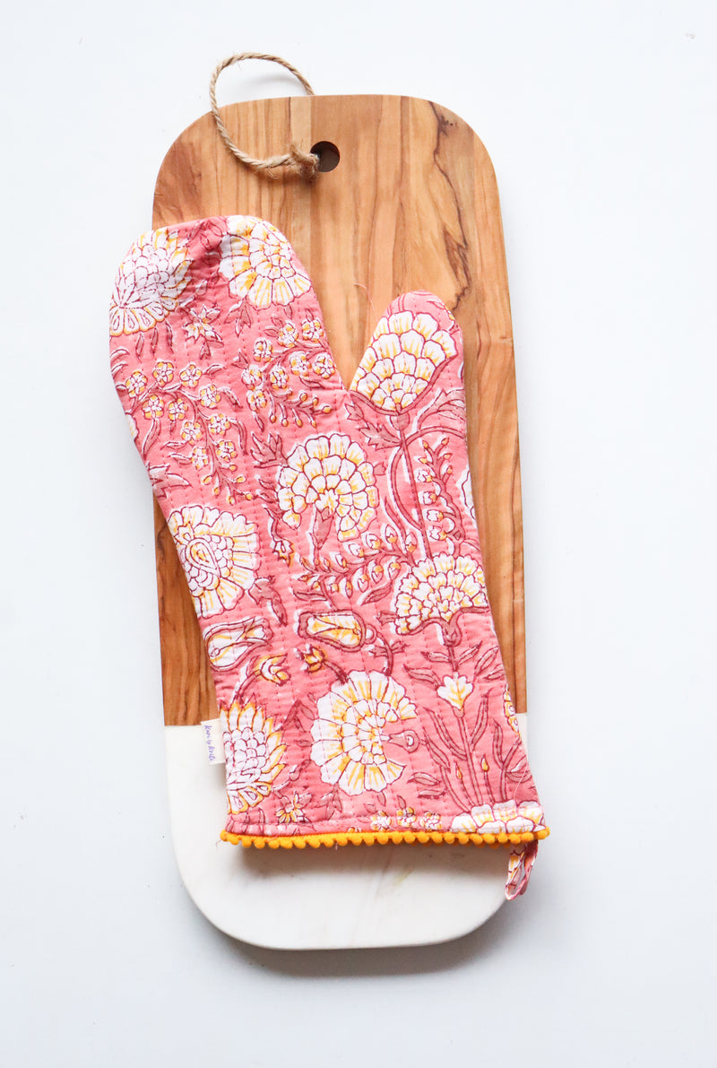 Set of two oven gloves - Oven mittens - Peach