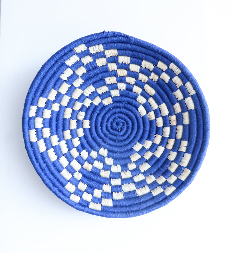 Sabai Grass wall baskets - Colourful Decorative wall plates - Set of 5