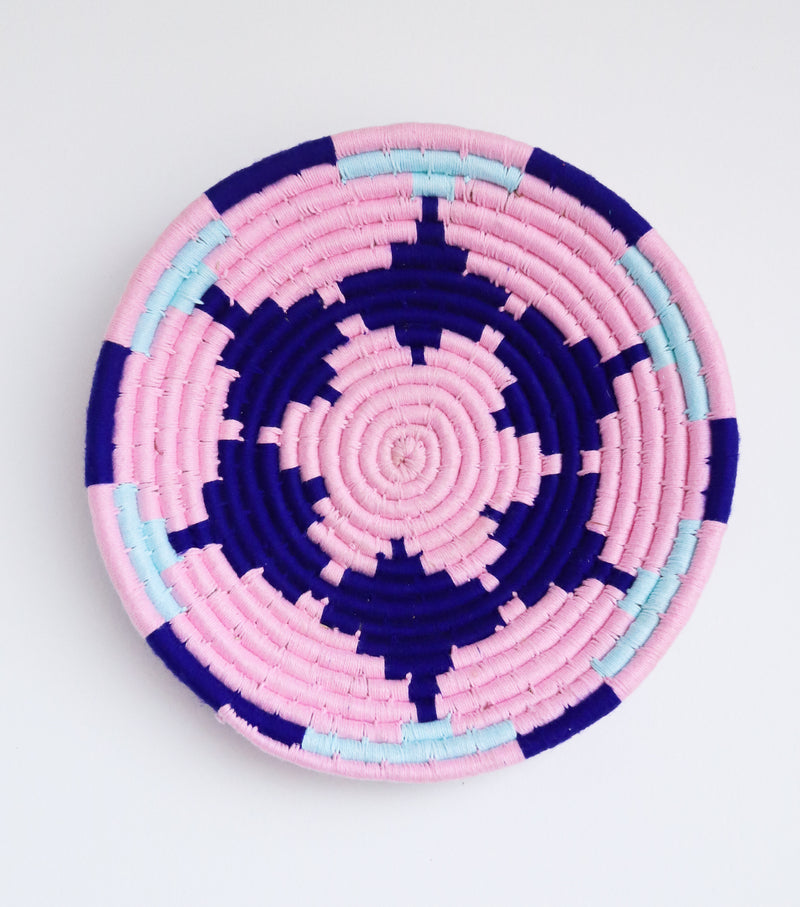 Sabai Grass wall baskets - Decorative wall plates - Wall basket for decor - Light pink 10 inch size