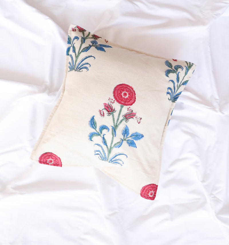 Red boota cushion covers - Block print decorative cushion covers