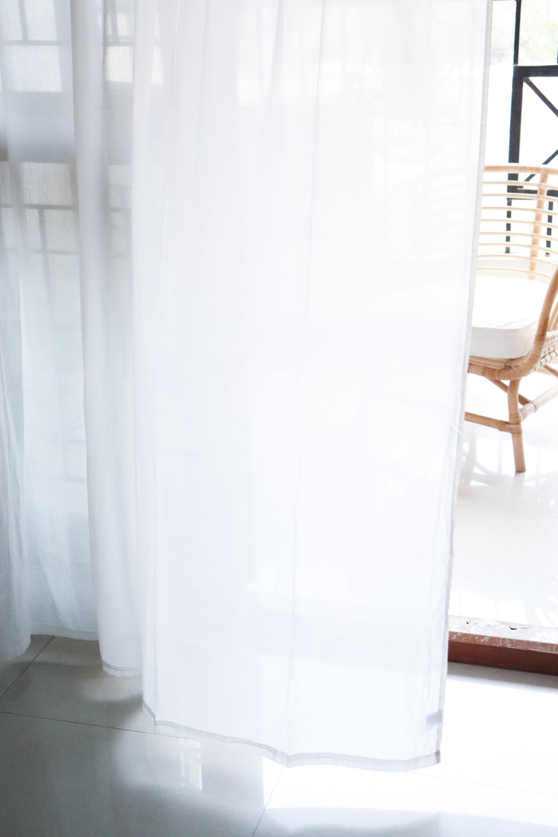 Solid white sheer curtains - Plain Mul curtains - Ready to ship