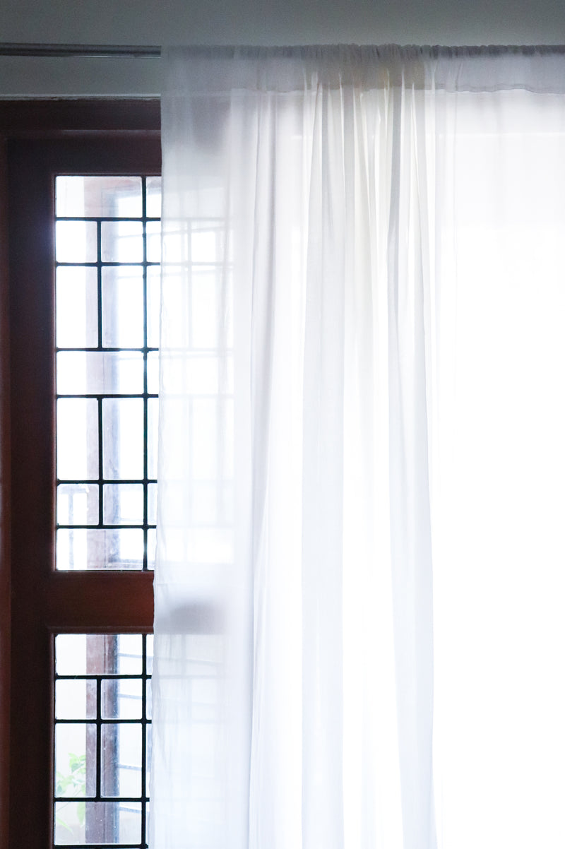 Solid white sheer curtains - Plain Mul curtains - Ready to ship