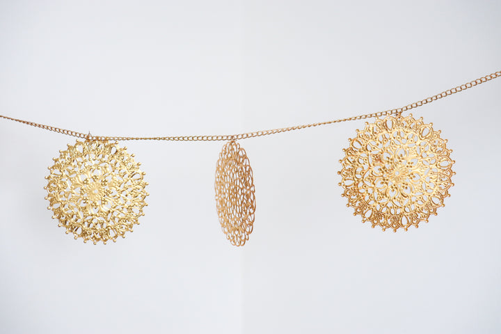 Handcrafted Metal Toran - Gold cutwork toran - Door hanging decor - Gulaab