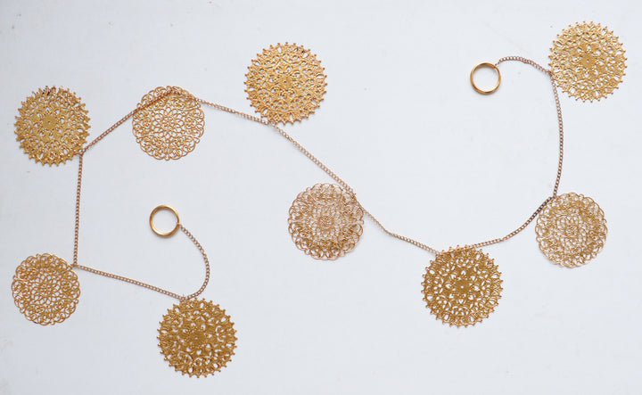 Handcrafted Metal Toran - Gold cutwork toran - Door hanging decor - Gulaab