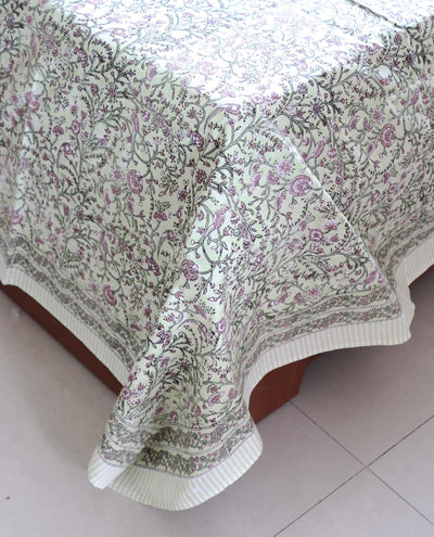 Block print bed sheet and pillow cases