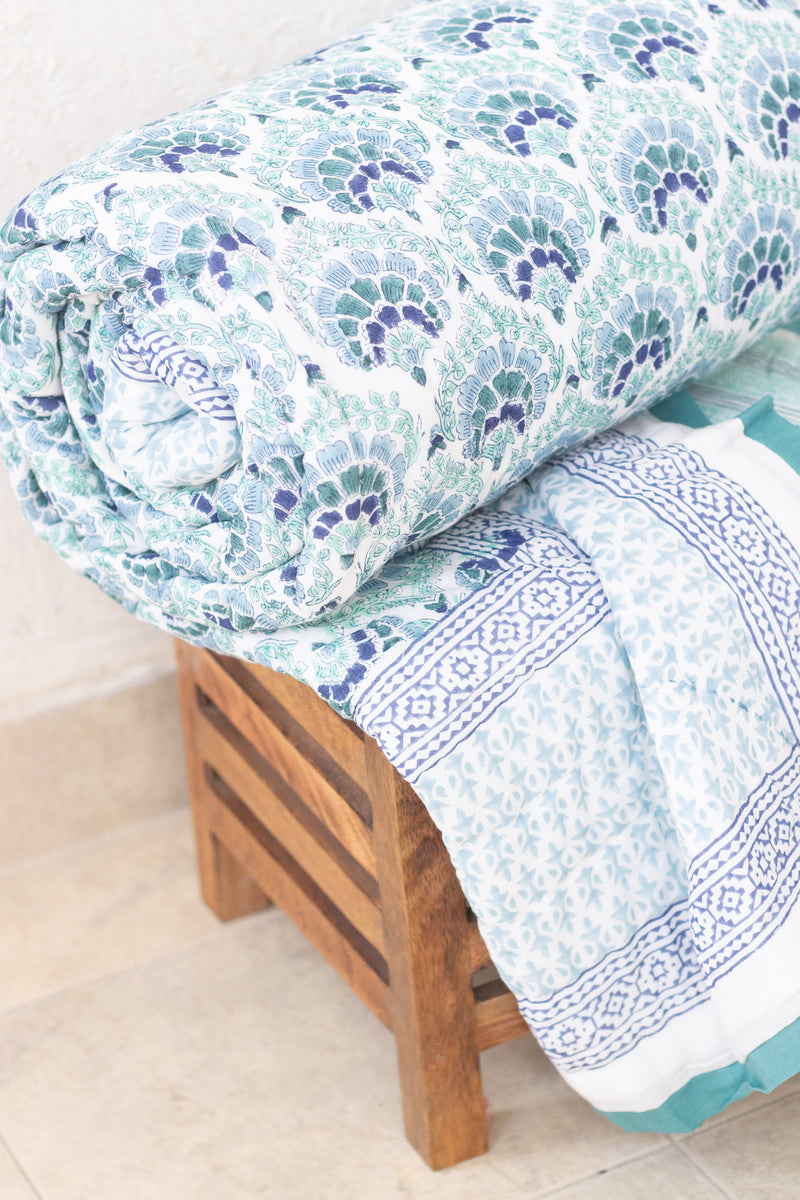 Summer blanket - Blue green turquoise