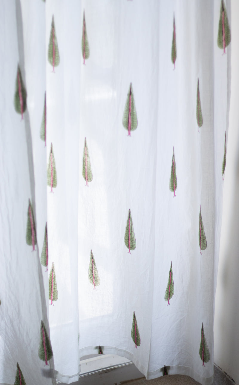 Pink Cypress tree curtains - sheer curtains - Sold individually