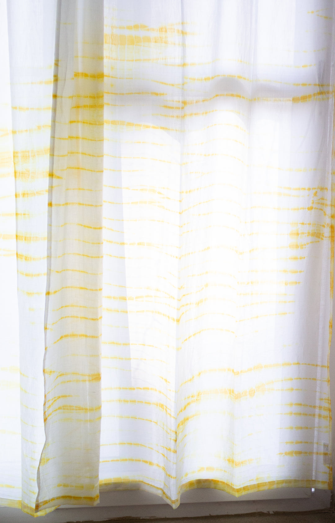 Sale - Yellow shibori tie and dye curtains - sheer curtains - Sold individually