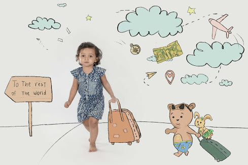 Indigo Handblock Jumpsuit - Toddler Girl dresses