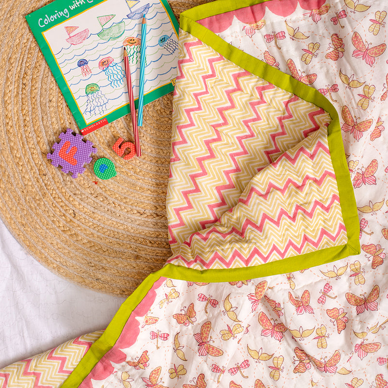 Baby and kids room bedding -Butterfly quilt